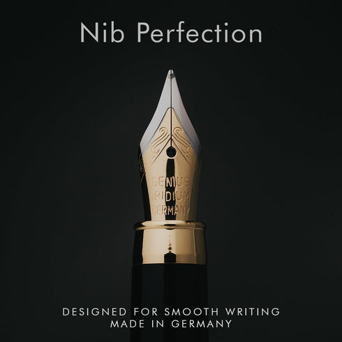 Wordsworth & Black Fountain Pen Set, Luxury Bamboo Wood - Medium Nib, Gift Case; Includes 6 Ink Cartridges & Converter
