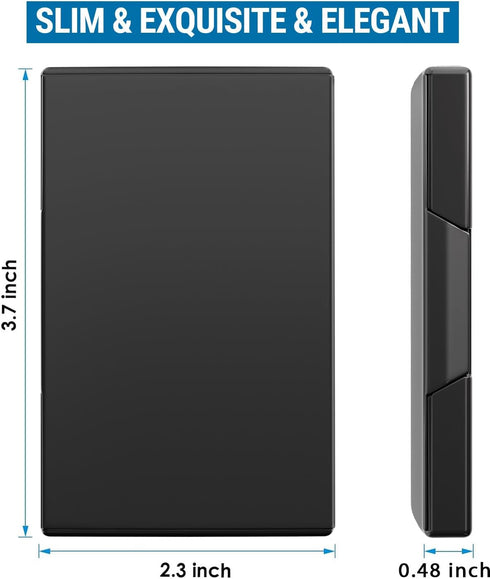 MaxGear Heavy-Duty Metal Business Card Holder - Slim Stainless Steel & ABS Case with Black Titanium Coating