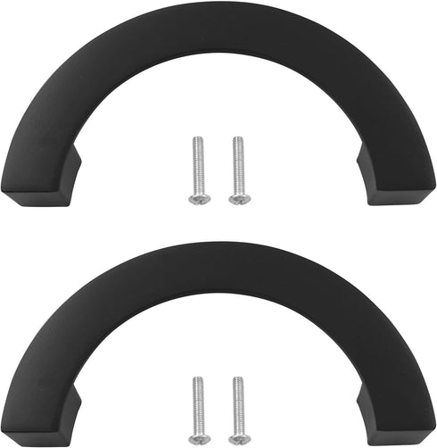 LQ Industrial 2PCS Black Zinc Alloy Semi Circular Counter Cabinet Door Handle 128 Holes