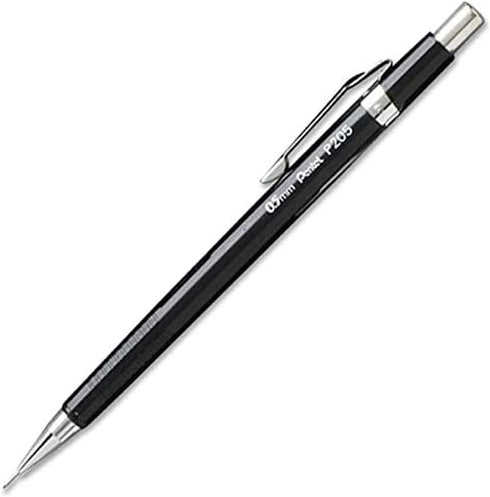 Pentel Sharp Mechanical Pencil, Pack of 5 Black Mechanical Pencils 0.5 mm