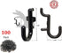 WallPeg 100Pcs Pegboard Accessory Peg Hook Set - Durable Self-Locking Black 1/4" J-Style FlexLock Peg Hooks