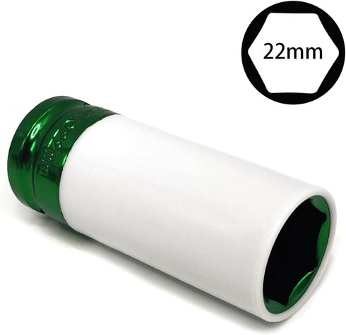 22mm 1/2" Drive Wheel Protector Impact Socket, Lug Nut Impact Socket, Non-Marring Lug Nut Thin Wall Deep Socket, Wheel Protector Impact Socket, Thin Wall Nut Protector Impact Socket