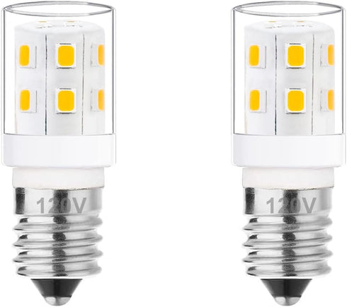 E14 LED Light Bulbs, European Base Refrigerator Bulb, 120V Daylight White 6000K, Non Dimmable, Pack of 2