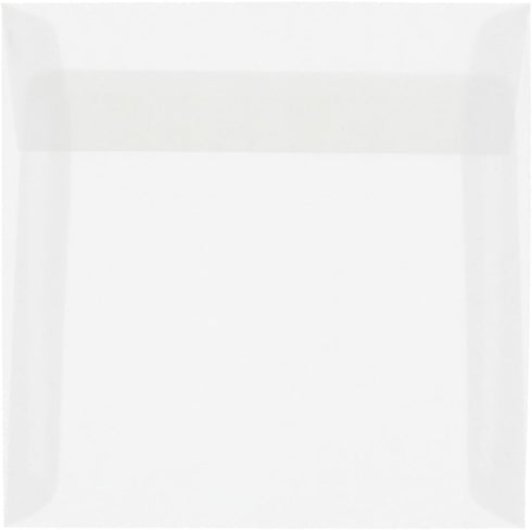 JAM PAPER 6 x 6 Square Translucent Vellum Invitation Envelopes - Clear, 50/Pack