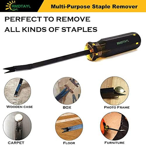 Heavy Duty Staple Remover Tool for Upholstery, Construction Staple Puller Tack Lifter for Removing Nails and Tacks