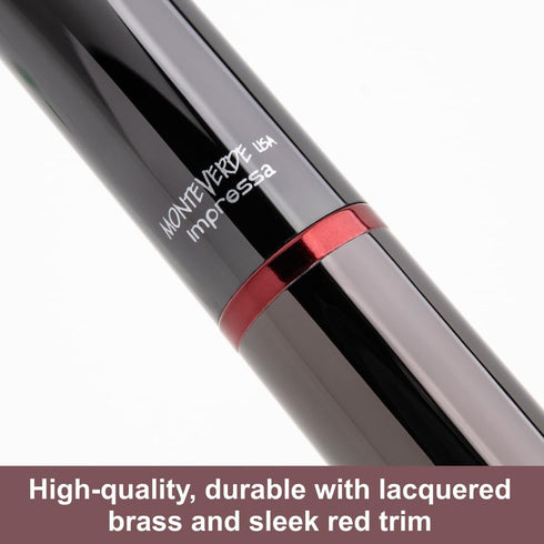 Monteverde Impressa Ballpoint Pen, Gun Metal with Red Trim, Refillable with Parker Style Refills