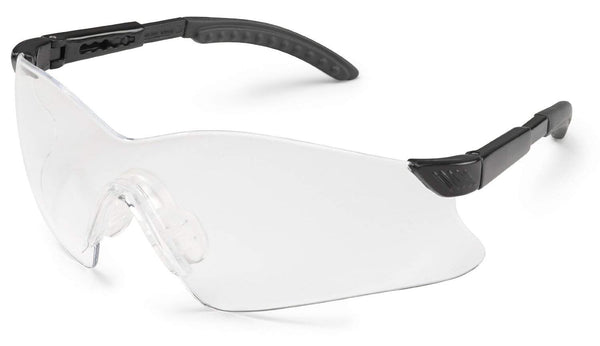 Gateway Safety 14GB80 Hawk Wraparound Safety Glasses, Clear Lens, Black Temple