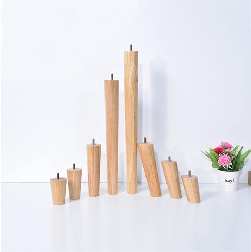 Generic 4PCS Color(Color:10mmhanger Bolt,Size:8cm) Wooden Furniture Legs, Replacement Solid Wood Sofa Legs, with Pre
