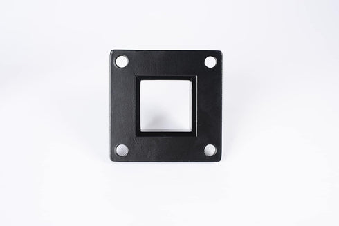 Floor Mount Post Flange for 2" Square Fence Post and Deck Railing, Heavy Duty Aluminum