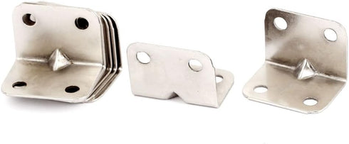 Aexit 24mmx24mm L Clamps Shape Shelf Corner Brace Plate Right Angle Bracket Silver