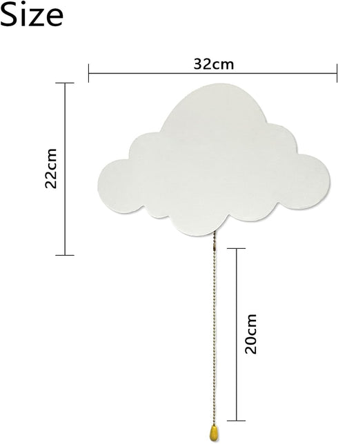 HANVOWS 3V 3000K Cloud Light Battery-Operated Wall Lamp for Nursery Kids Bedroom & Baby Room with Pull-String Switch