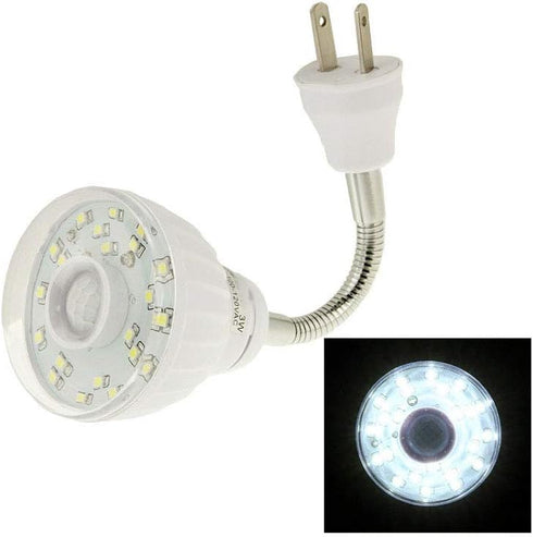 AllAboutAdapters Motion-Activated LED Night Light for AC Outlet Plug-in White