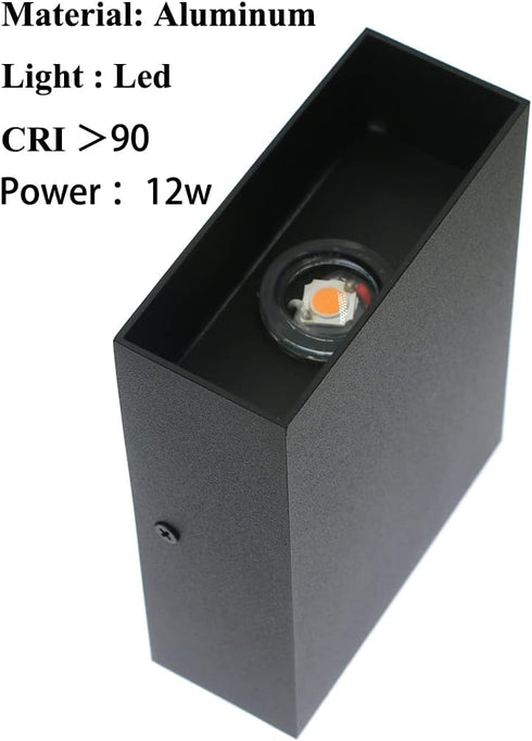 ARCATECH 12W LED Wall Sconce Bright Up and Down Wall Lights for Living Room Aluminum Modern Bedroom Hallway Stairway