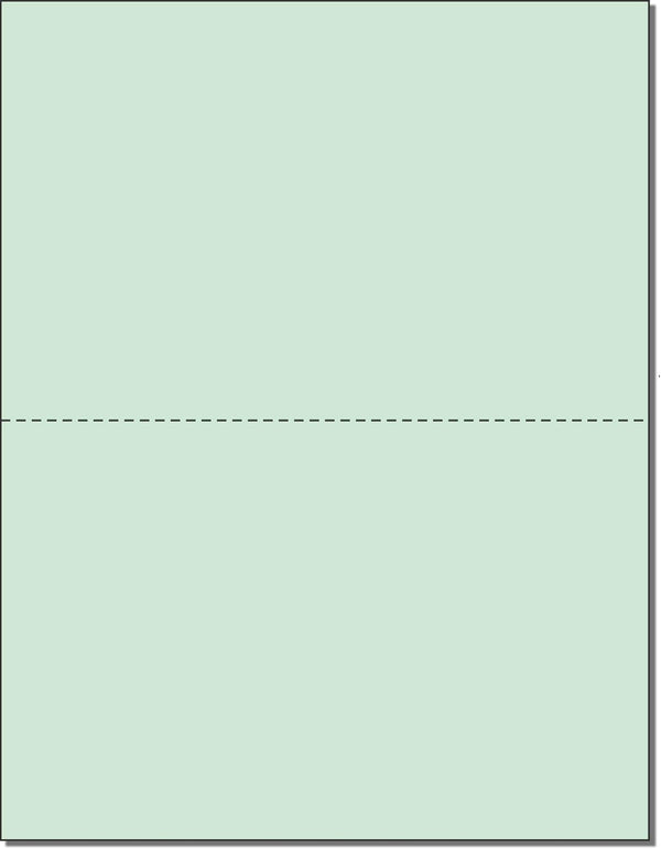 NextDayLabels Pack of 500 Sheets | 8-1/2 x 11" Letter Size Perforated Paper (Green, Perf @ 5-1/2")