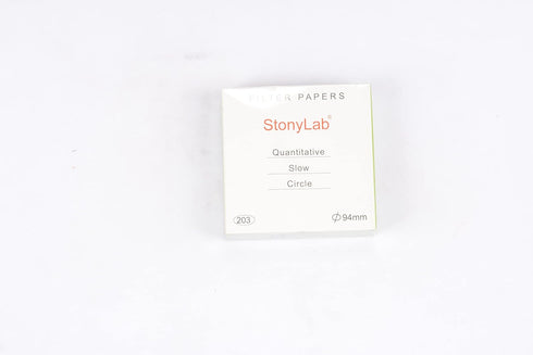 stonylab 100 Pack Quantitative Filter Paper Circles, 94 mm Diameter, Slow Flow Rate, 10 Micron Particle Retention