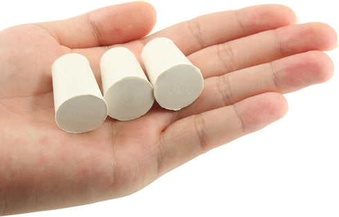 20 Pcs 000# White Solid Rubber Stoppers, Tapered Lab Plugs, Dia. 13mm x Dia. 8mm, Height 17mm