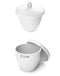 QWORK Lab Porcelain Crucible with Lid, 2 Pack, 50ml Capacity, White, for Laboratory School Heating