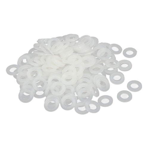 uxcell M6 x 12mm x 1.2mm Nylon Flat Insulating Washers, Gaskets Spacers Fastener for Faucet Pipe, 200PCS