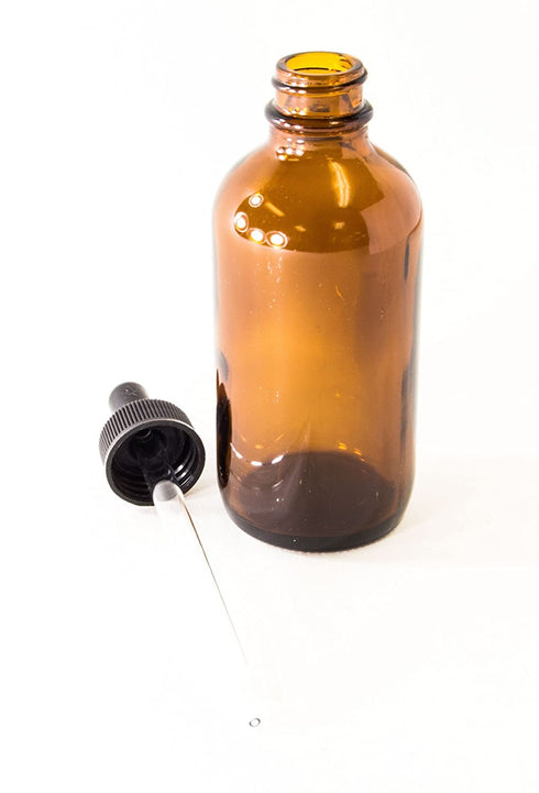 Amber Glass Bottles with Glass Droppers, 2 Each, 4 Oz Capacity