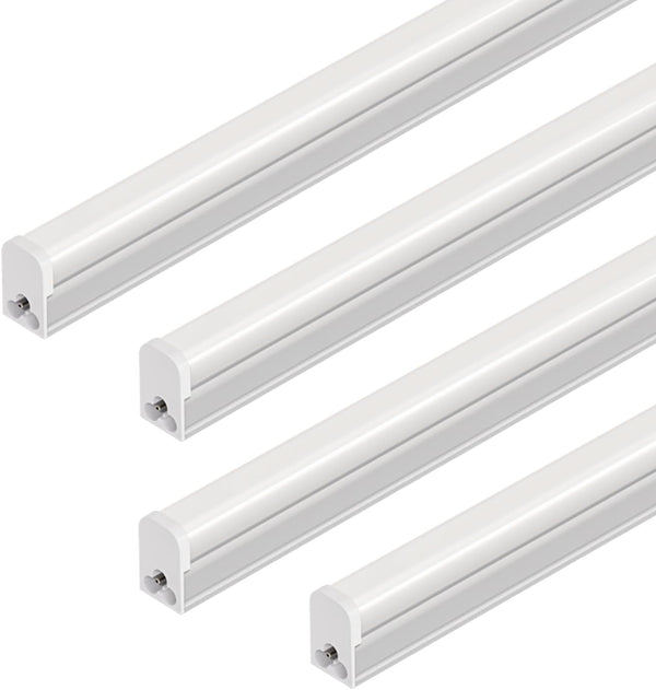 4-Pack LED Shop Lights 4FT, 20W, 6500K 2200LM, T5 Linkable Utility Fixtures