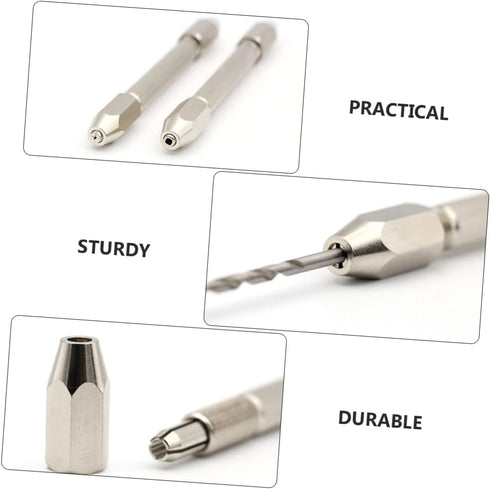 DOITOOL 6 Pcs Mini Vise Drill Model Tools, Hand Auger Miniatures, Double Ended Pin Vise Set