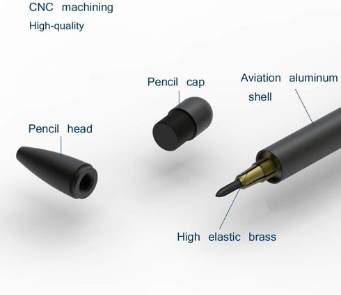 WSD Mechanical Pencils, Magnetic Control Pencil, CNC Machined, Universal 2.0mm Refill, Black