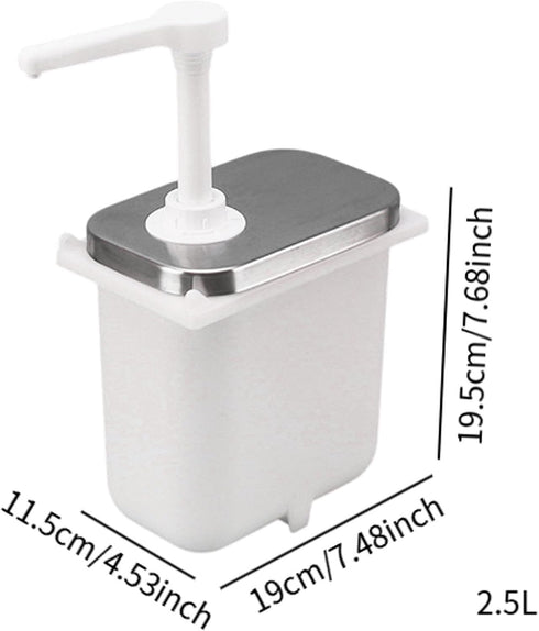 2.5L Sauce Pump Bottle, Sauce Dispenser, Single Head Pump, Condiment Dispensing Tool Condiment Pump Dispenser for Syrup