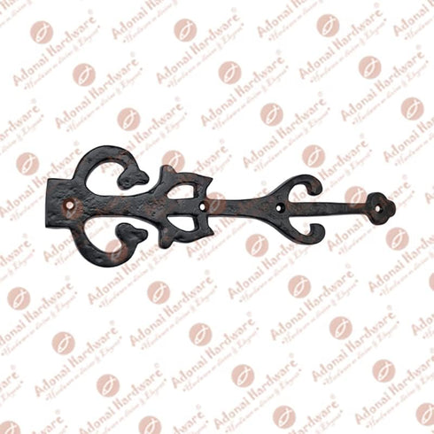 10.9 Inch False/Faux/Dummy (2 Pack, Adonai Hardware Izehar Heavy Duty Antique Cast Iron Strap Hinge Fronts Black Powder
