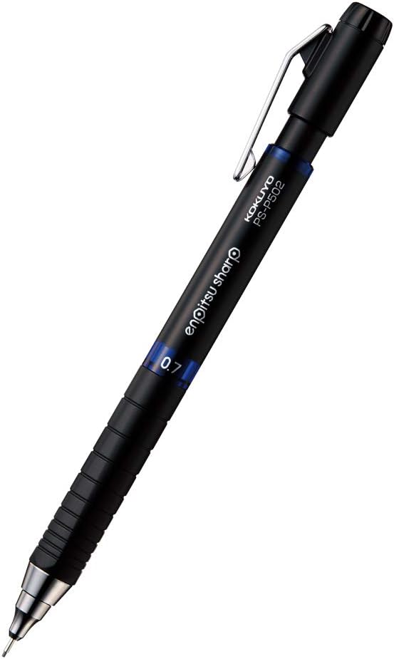KOKUYO Mechanical Pencil, Enpitsu Sharp Type Mx Metal Grip, 0.7mm, Blue (PS-P502B-1P)