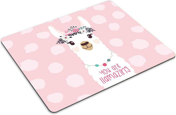 Smooffly Funny Quote Mouse Pad, Cute Llama Design Non-Slip Rubber Gaming Mousepad for Computers