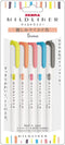 Zebra WKT7-N-5C-N Highlighter, Mild Liner in 5 Friendly Colors