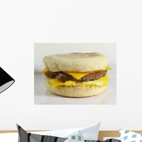 Wallmonkeys FOT-7573446-18 WM121297 Sausage & Egg Sandwich Peel and Stick Wall Decals,