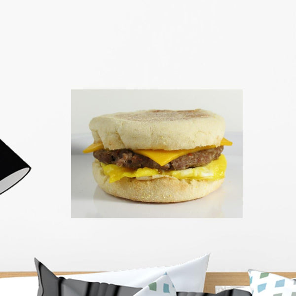 Wallmonkeys FOT-7573446-18 WM121297 Sausage & Egg Sandwich Peel and Stick Wall Decals,