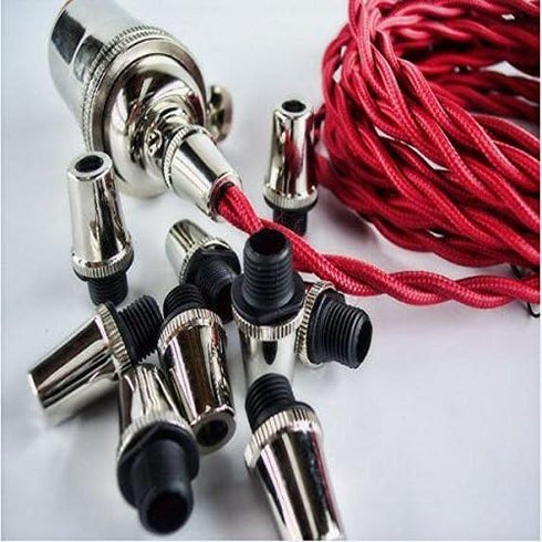 20 Retro Metal Pcs Strain Relief Cord Connector Pendant Lighting Cord,PRUNLLA Aluminum Threaded Cord Grip Wire Clamp