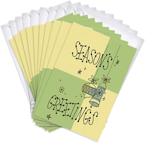 Wright Home & Gift Decorations Fresh Alternative Holiday Greeting Cards | 10 Pack Bulk Set + 10 Envelopes (4x6)