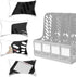 SAYEEC 4 Compartment File Holder, Plastic Magazine Organizer with Blank Labels for A5 Notebook Storage