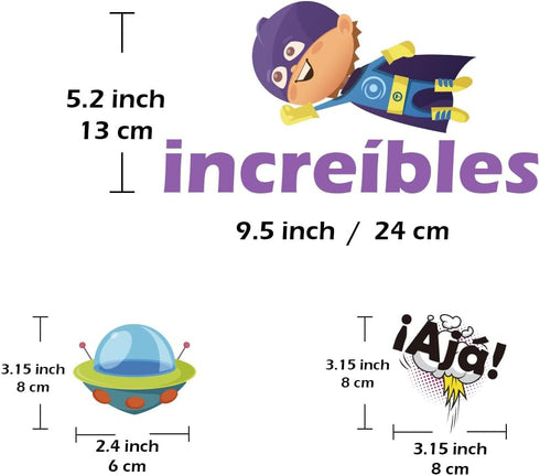 Spanish Super Theme Hero Classroom Bulletin Board Decorations with Motivational Cutouts for School Decor