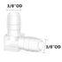 Quickun 3/8" Hose Barb 90 Degree Elbow L Fitting, Plastic 2 Way Equal Barbed Joint Splicer (Pack of 5)