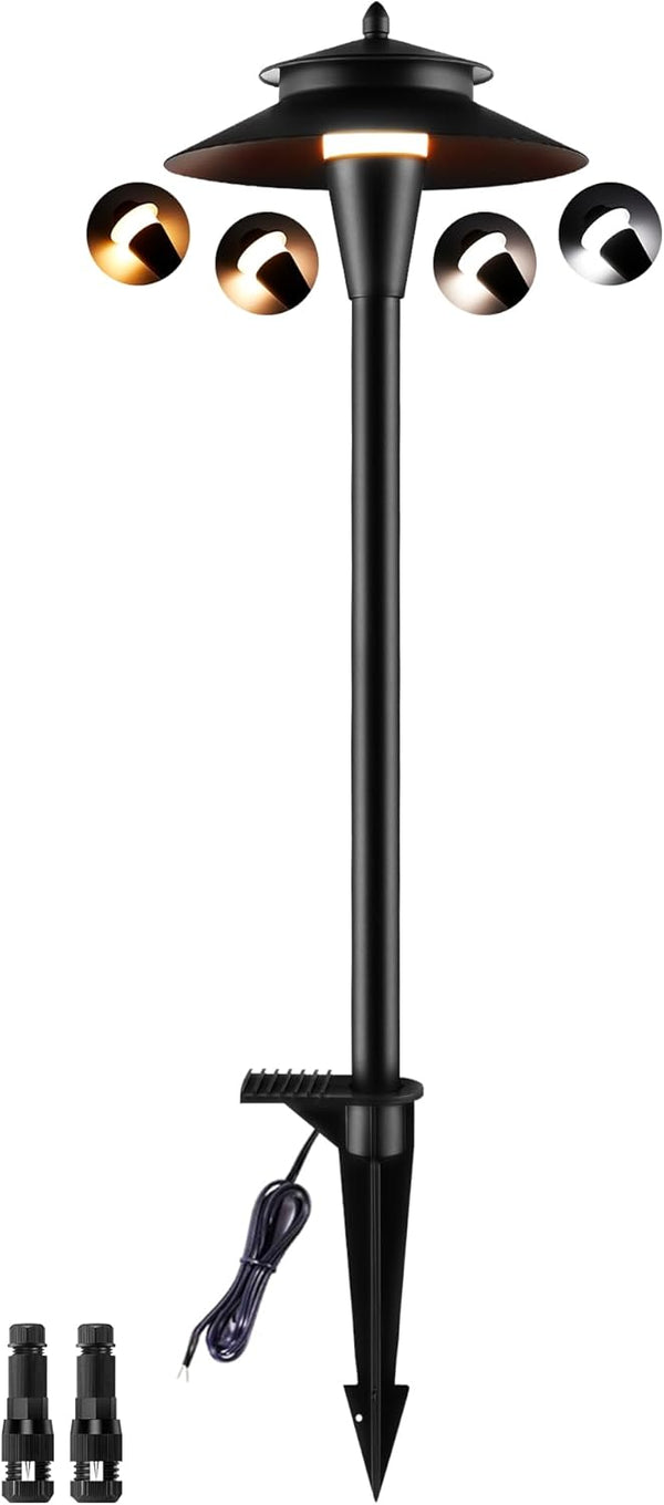 Pathway Lights Low Voltage, 5W 2200K/2700K/3000K/4000K/5000K 20 Inch Black, 12V LED Wired