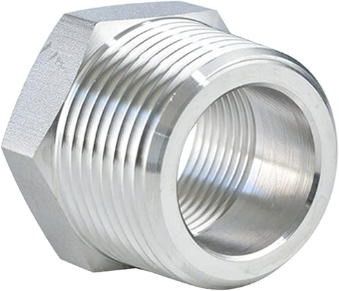 Joywayus Stainless Steel Hex Head Bushing Reducer Pipe Fitting, 1/2 NPT Male × 1/8 NPT Female (Pack of 2)