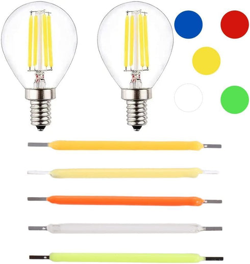 Edison Bulb LED Filament Lamp Parts, DC3V DC12V LED Chip Incandescent Light LED Bead Light Accessories Diodes for Repair LED Bulb Tubt(Warm Light) LED Bulbs LED Chip Spdd LED Edison Bulbs by Calsgkspray