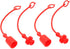 Hydraulic Coupler Dust Cap Plug Set 1/2 ISO-B, CEKER Male Female Quick Connects Fittings, Red Cap with Retention Ring,