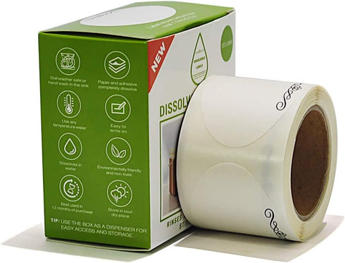L LIKED 120 Stickers Dissolvable Food Labels for Containers, 1 1/2" x 2 1/2", Canning Labels for Jars (Roll of 120)
