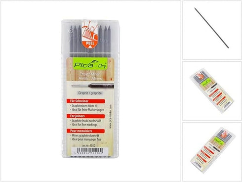 Pica Dry Graphite H Leads, Pack of 10 with Blister Pack