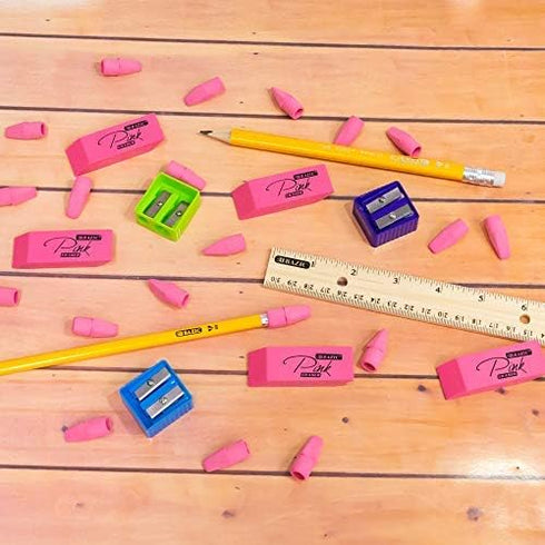 BAZIC Pink Eraser Tops, Latex Free Pencil Caps Erasers for Student Art Drawing School Supplies (20/Pack)