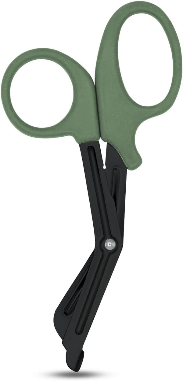 SURGHAUS MEDICAL Bandage Scissors Stainless Steel Medical Scissors for Nurses Non-Stick Trauma Shears (Olive