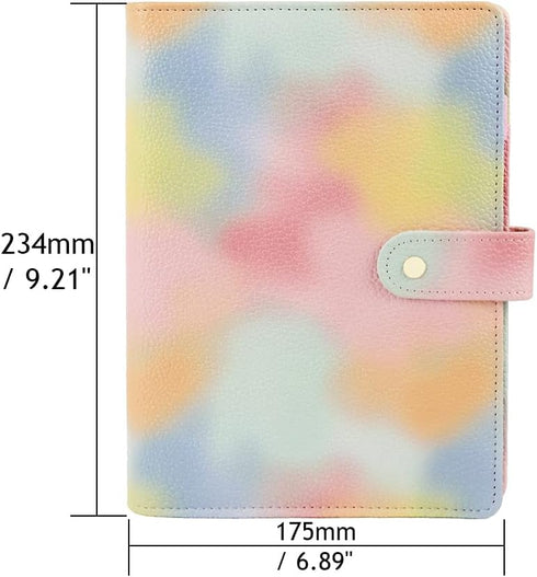 Pink PU Leather Budget Binder Cover, for A5 6-Ring Money Organizer Budgeting Refillable Loose Leaf Receipt Binder Notebook Bookmark Planner Book with Card Pockets Snap Buckle by MEI YI TIAN