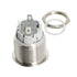 Latching Push Button Switch, 36V Waterproof Stainless Steel Metal, 3/4" Mounting Hole, Blue LED SPST, 2 Pcs