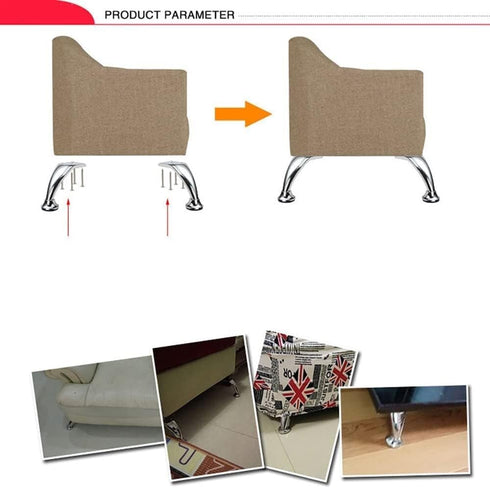 LBAawxe 4 Pack 110MM Furniture Legs Metal Table Legs Replacement Support Legs for Coffee Table, Sofa, TV Stand, Etc.