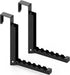 2 Pcs Over The Door Hooks Hanger, Folding Over Door Clothes Drying Rack Hooks for Hanging Clothes, Towel Racks (Black)